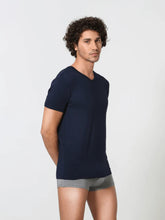 Signature Cotton  V Neck Undershirt - Navy